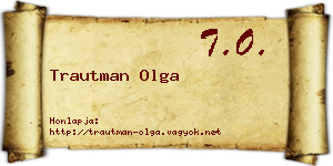 Trautman Olga névjegykártya